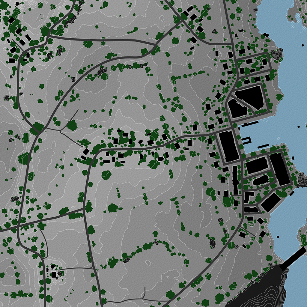 Fishermans Bay - Overhead Map No Labels