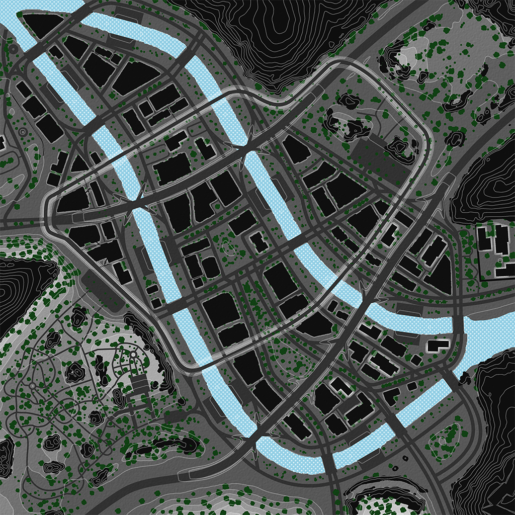 Mannheim - Overhead Map No Labels