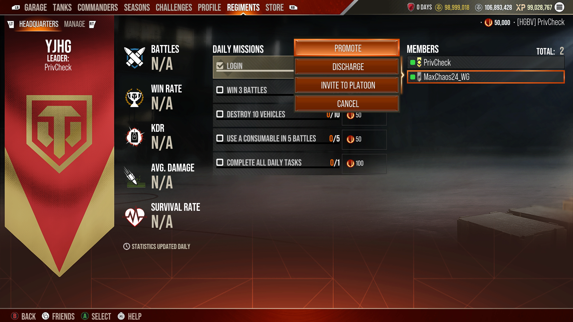 Regiments - Member List