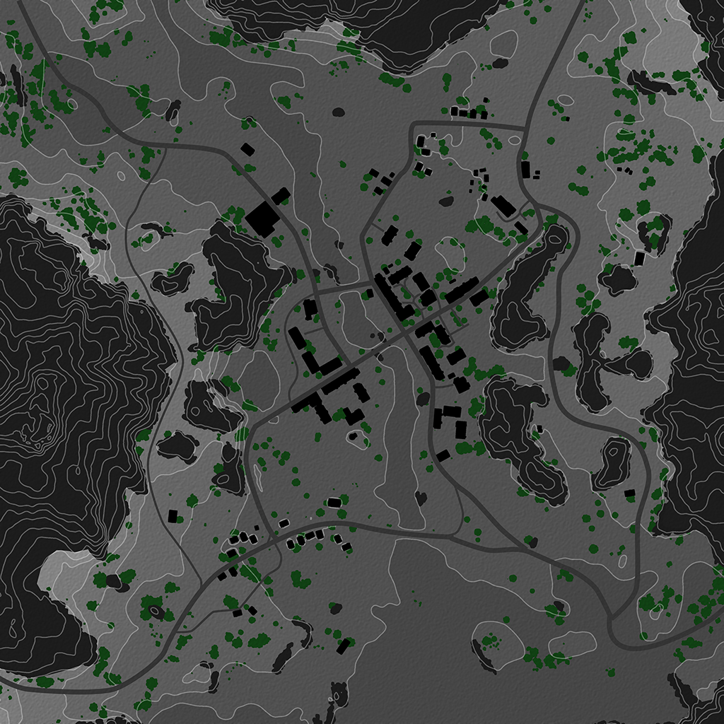 Severogorsk - Overhead Map No Labels