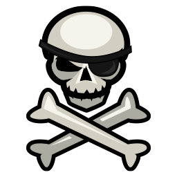 Skull with Cross Bones and Pirate Patch emblem_9627
