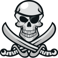 Skull with Sword and Pirate Patch emblem_5033