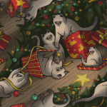 Xmas Cat Tangle Camo Pattern Resized